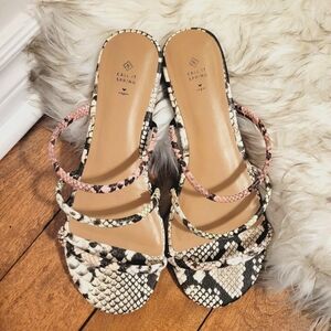 Multi-colour Snake Print Sandals